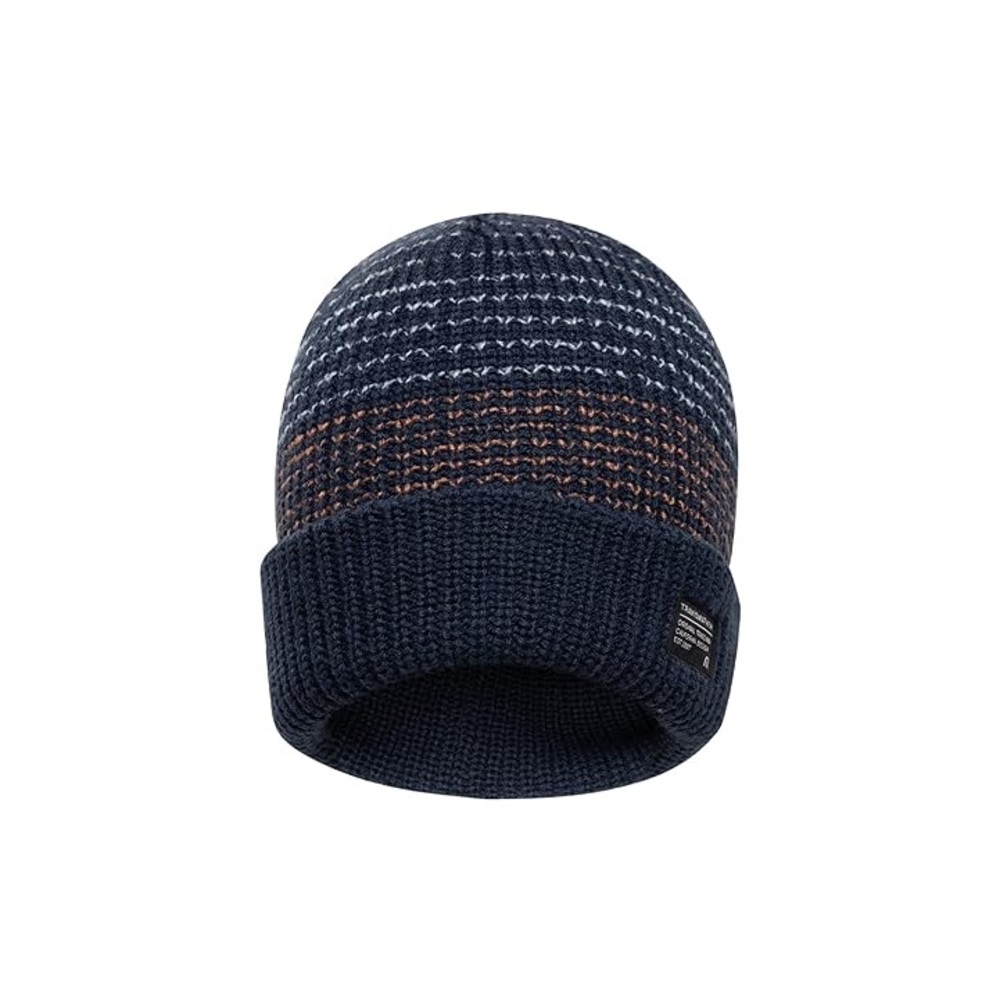 Travis Mathew Blue and Brown Knit Beanie